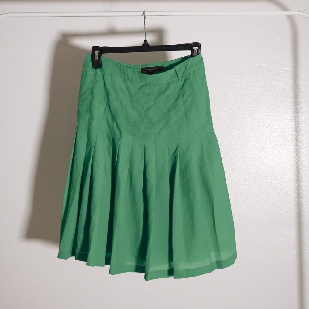 BCBG Chiffon Pleated Green Skirt